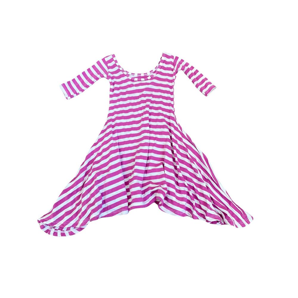 Candy Kirby Designs Orchid + White Striped Twirl Dress